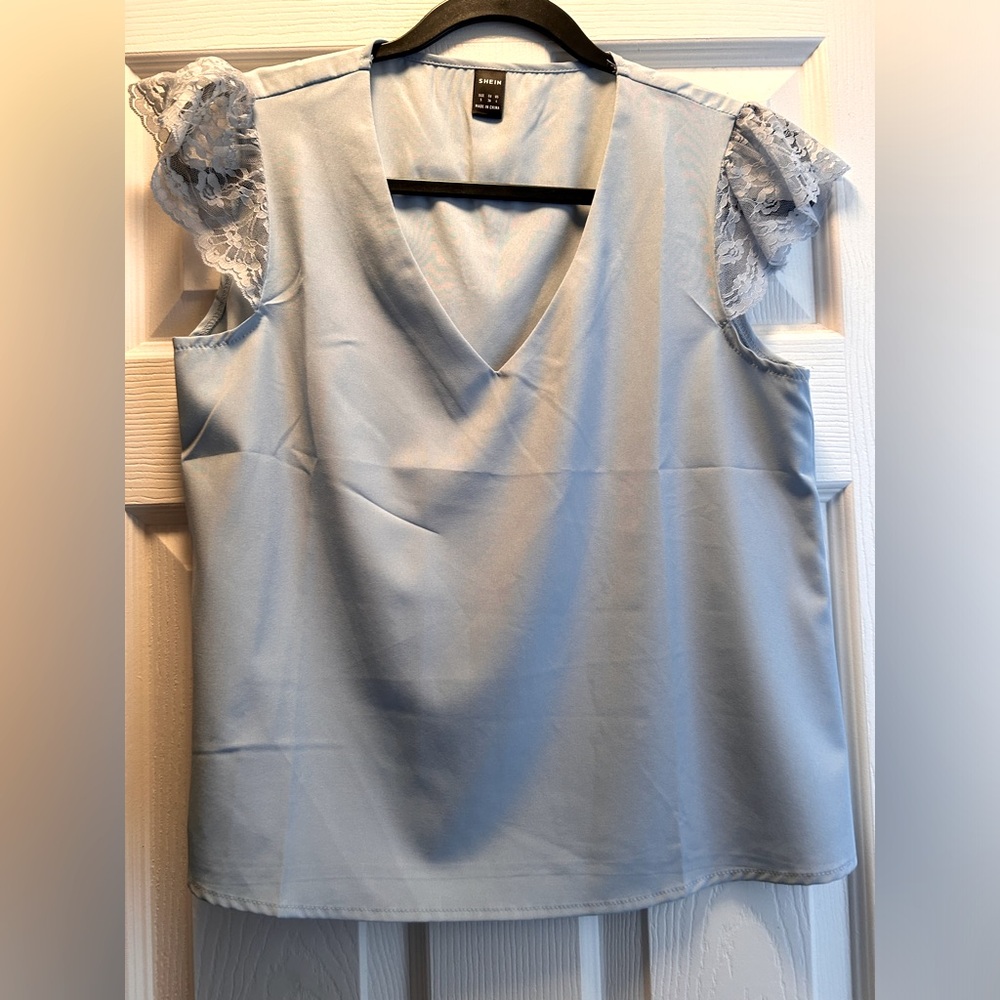 Powder blue blouse